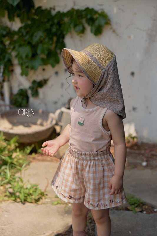 韓國童裝 26夏| OR92 Soleil Scarf Straw Hat 索雷伊絲巾草帽 (One Size)