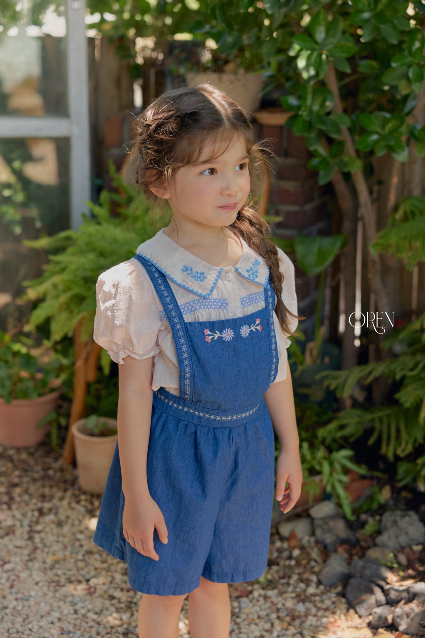 韓國童裝 26夏| OR81 Soleil Denim Overall 索雷伊牛仔吊帶褲 (90-120)