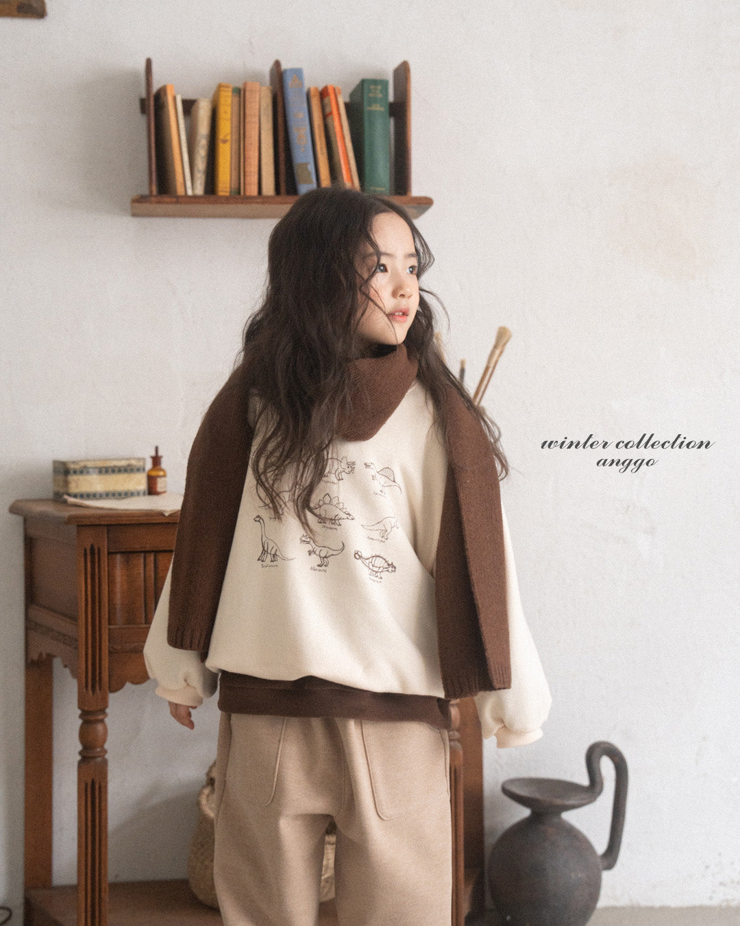 \限時預購/ 韓國童裝  AG25232 Winter Dino Sweatshirt