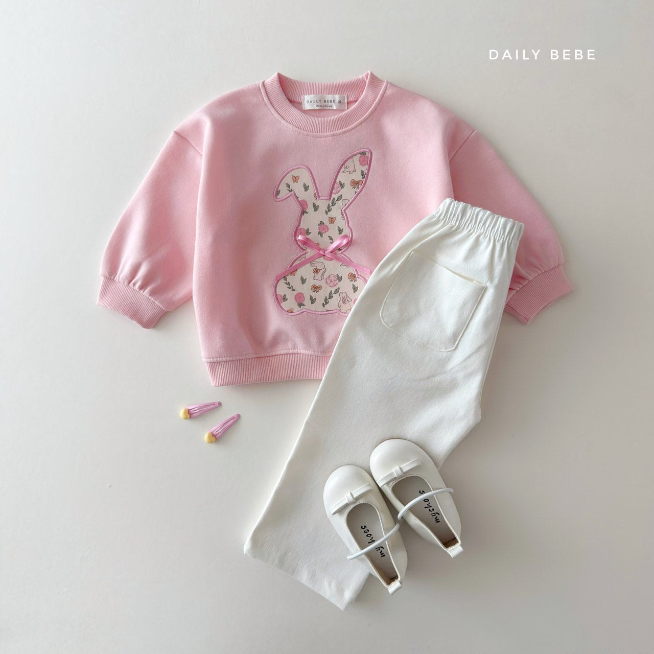 韓國童裝 26春 | DD17 花兔熊衛衣 (75~140cm)