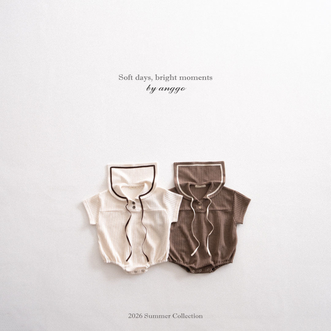 韓國童裝 26夏| AG34 (bebe) Sailor collar Romper (3-12m)
