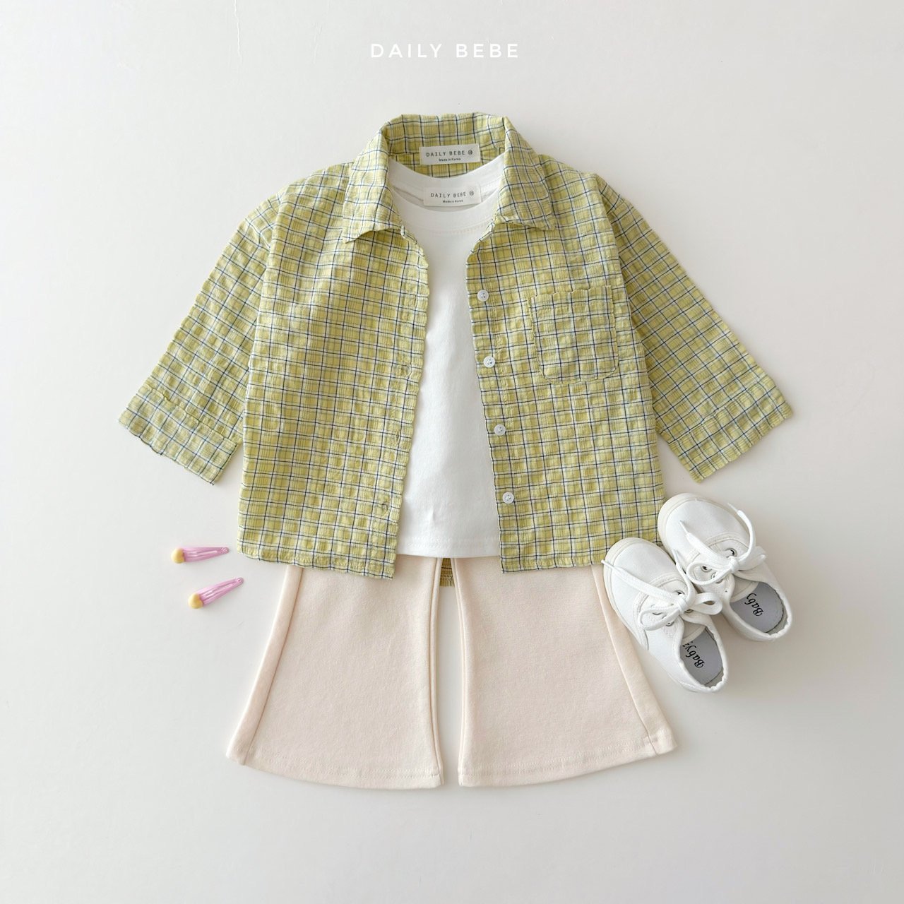 韓國童裝 26春 | DD33 日常微喇叭長褲 (75~140cm)