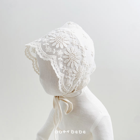 韓國童裝 26SS | OT37 Vintage Lace Bonnet (Free Size)