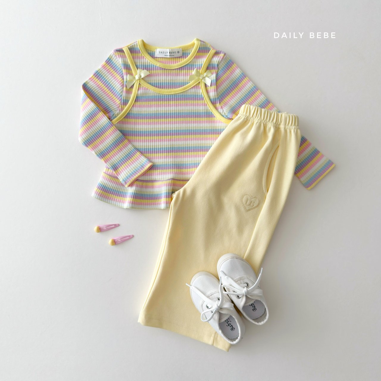 韓國童裝 26春 | DD20 彩虹條紋T (75~140cm)