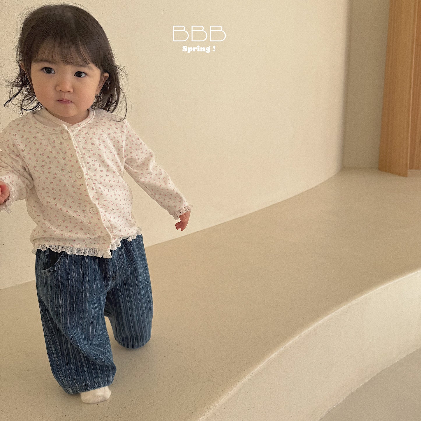 韓國童裝 26春 | BB40 Bebe Double Stripe Jeans (70-110cm)