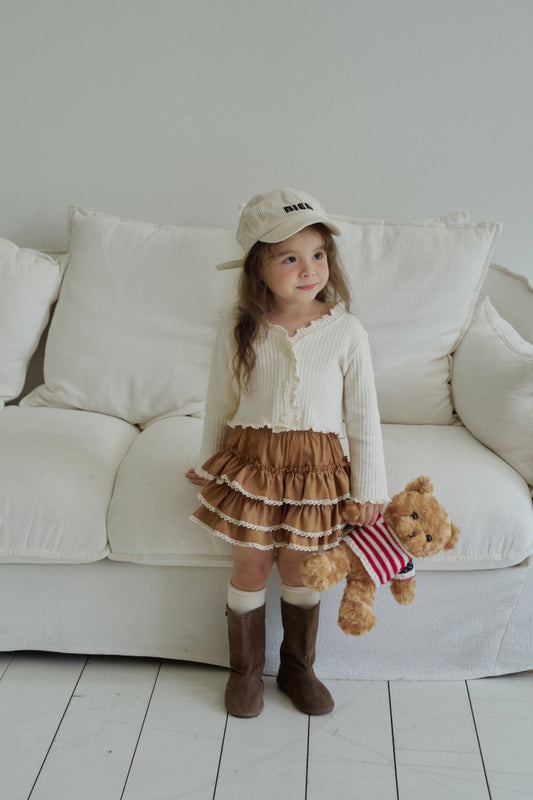 韓國童裝 26秋| MN10 Suede Tiered Skirt 短裙 (90-130)