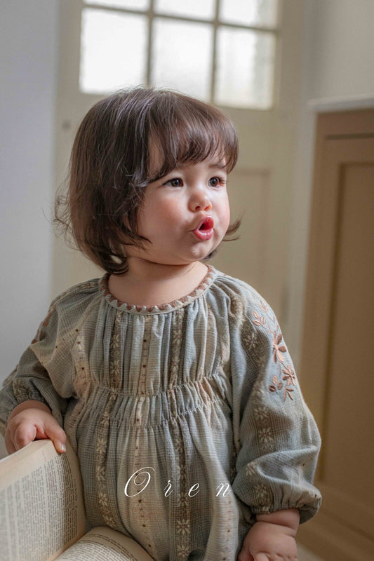 韓國童裝 25秋 | OR25332 Autumn Mellow Check Baby Suit