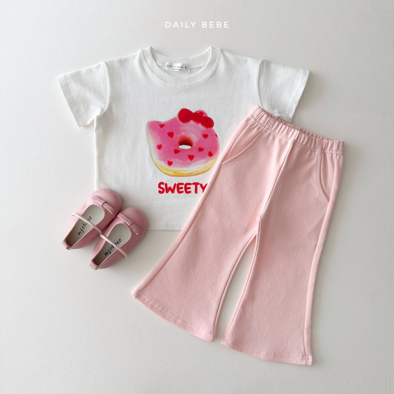 韓國童裝 26春 | DD33 日常微喇叭長褲 (75~140cm)