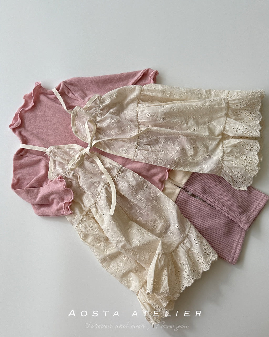 韓國童裝 26秋| AO24 Lace Cotton Open Dress 連身裙 (FREE)