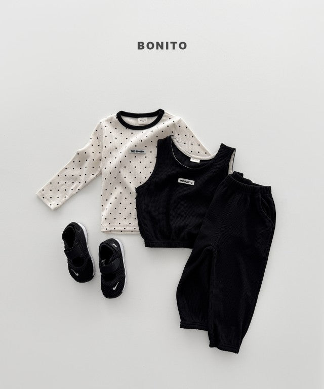 韓國童裝 26秋| BT59 Mini Waffle Vest Pants Set 套裝 (80-140)