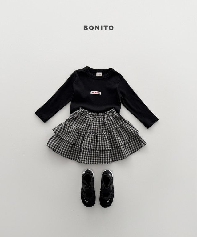 韓國童裝 26秋| BT62 Check Tiered Skirt 短裙 (80-140)