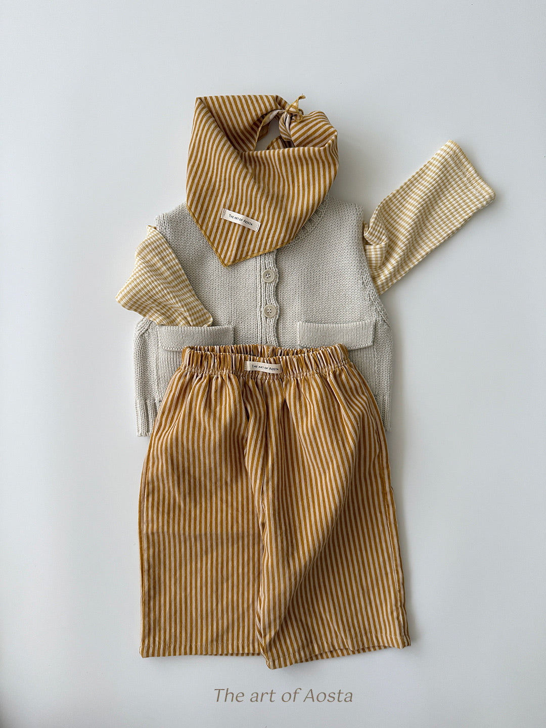韓國童裝 26秋| AO08 Knit Cookie Vest 背心 (70-110)