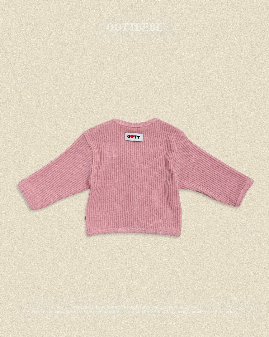 韓國童裝 26秋| OT38 Haribo Ribbed Cardigan 外套