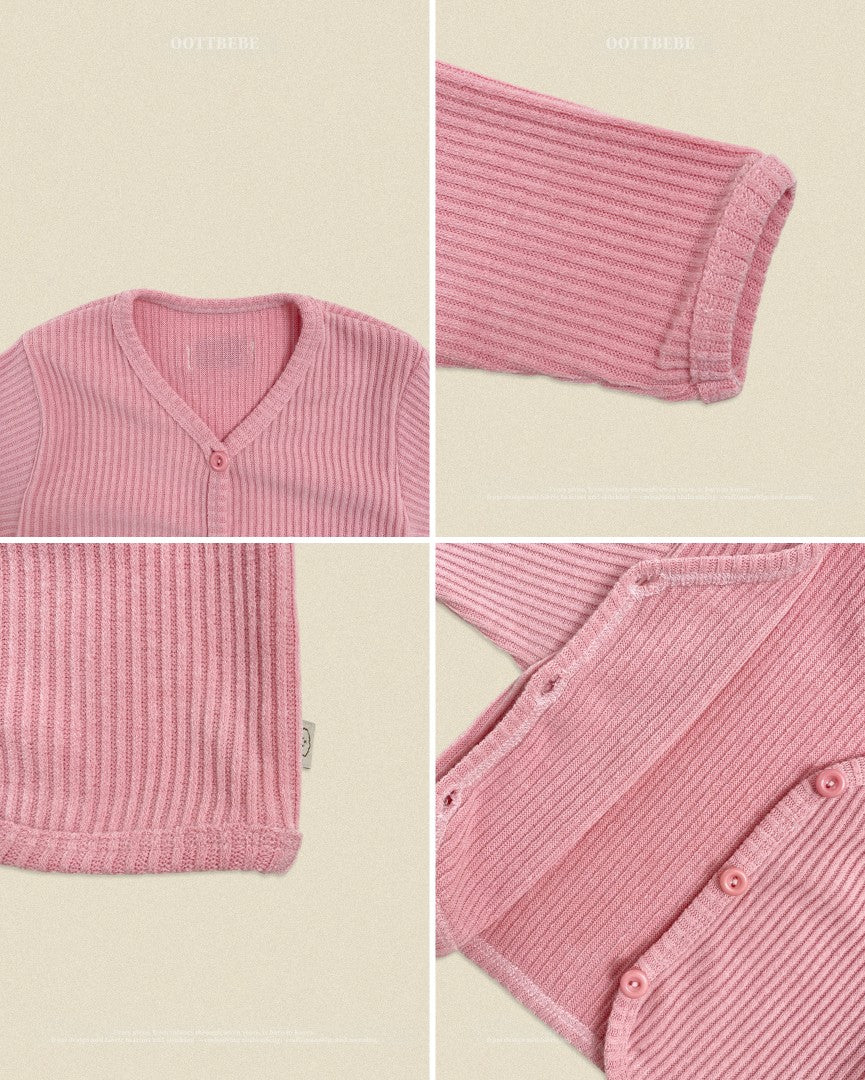 韓國童裝 26秋| OT38 Haribo Ribbed Cardigan 外套