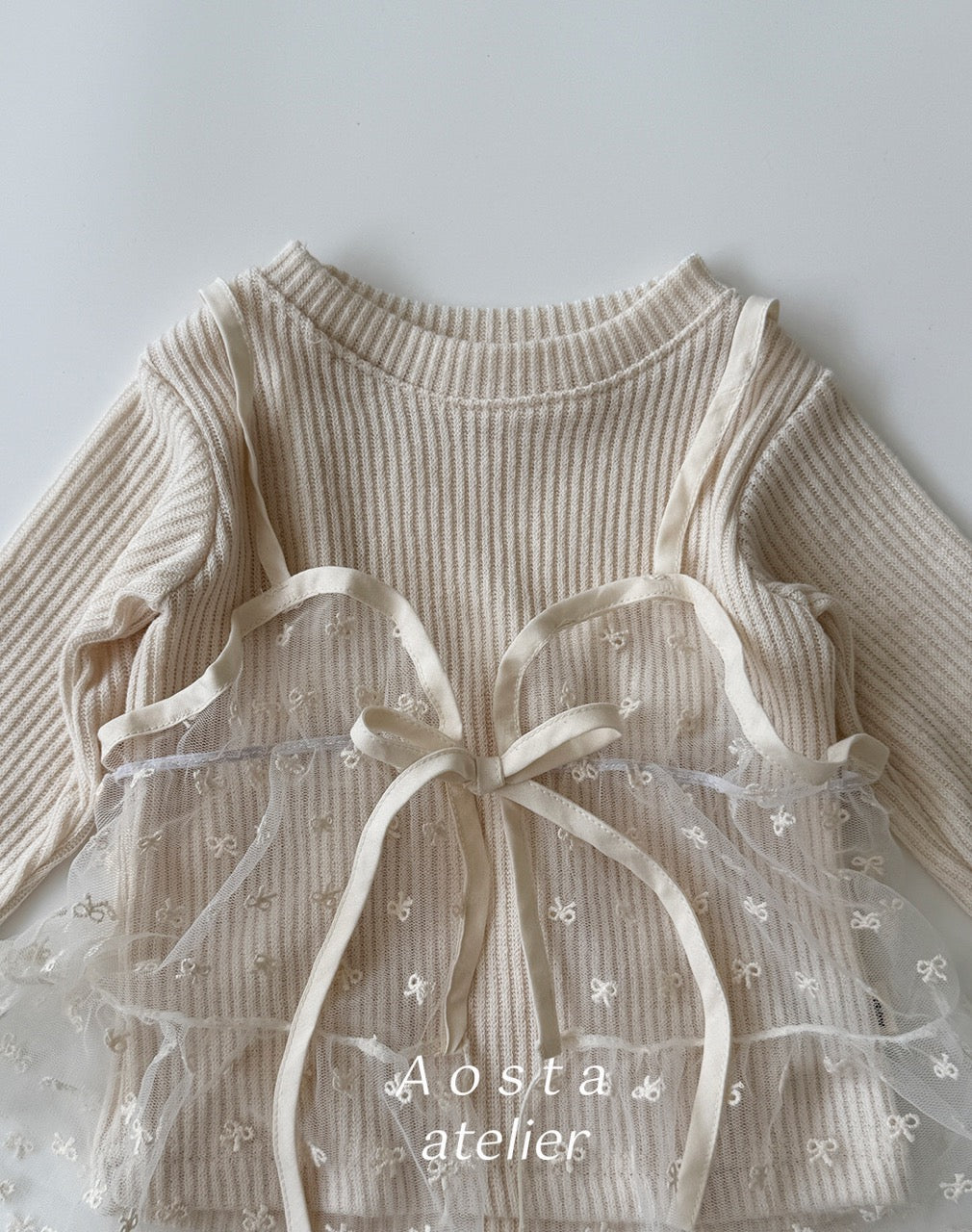 韓國童裝 26秋| AO17 Lace Ribbon Open Dress 連身裙 (FREE)