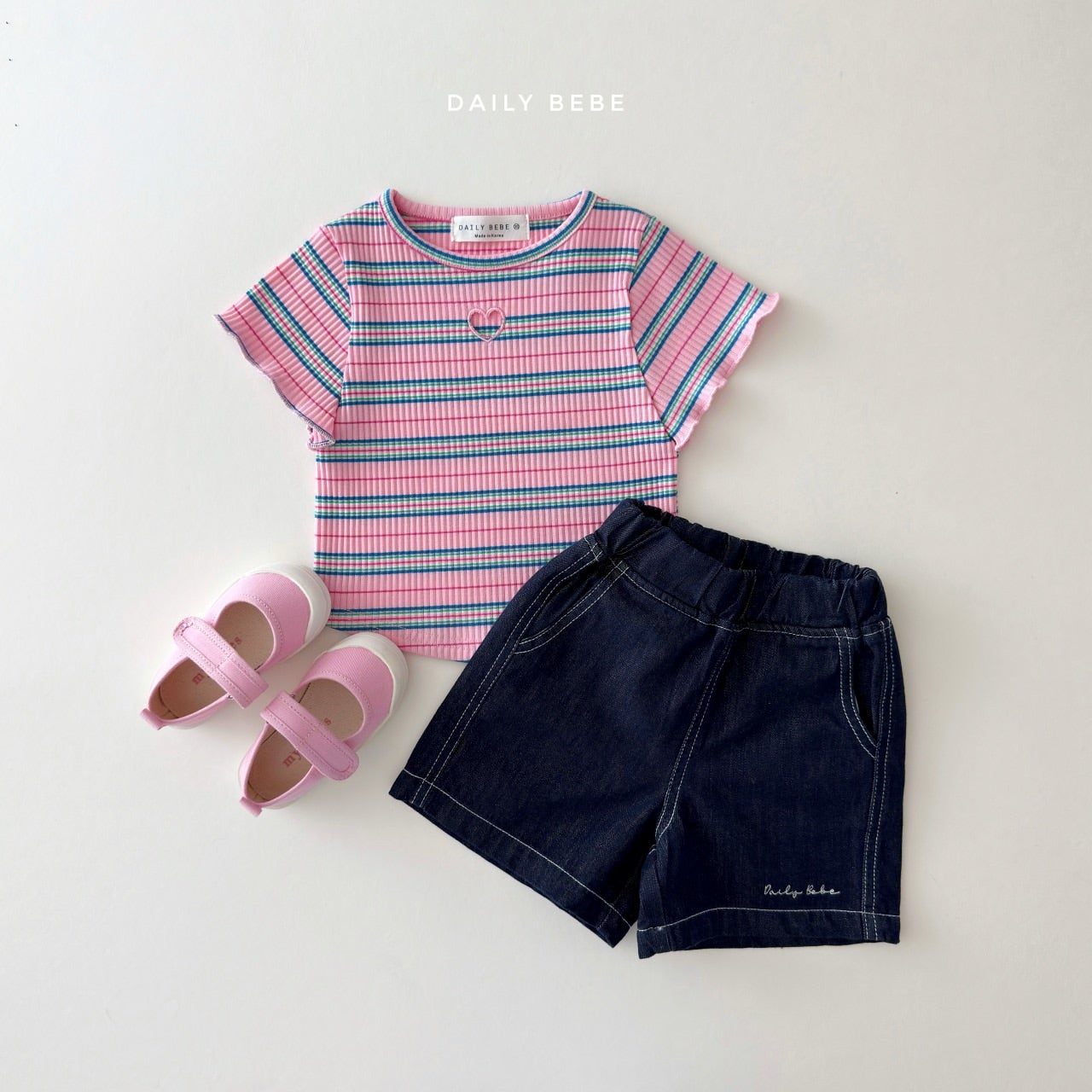 韓國童裝 26夏| DD21 Heart Punching Tee (75-140cm)