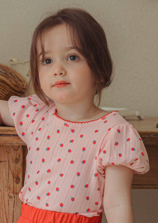 韓國童裝 26夏| CR13 Strawberry Eyelet T (80-125cm)