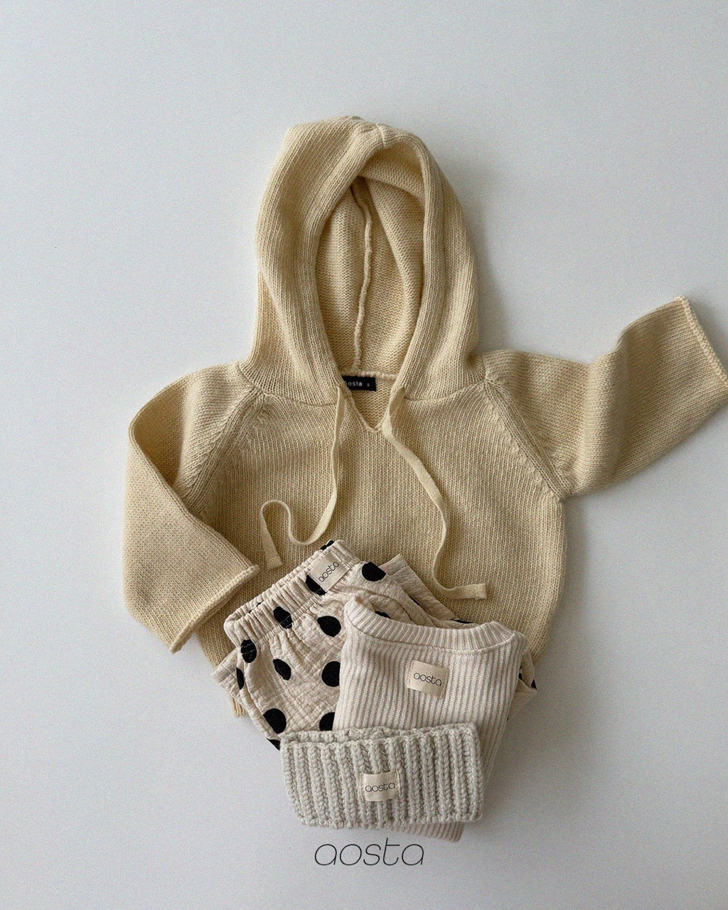 韓國童裝 26秋| AO10 Knit Cookie Hoodie 連帽衫 (70-110)