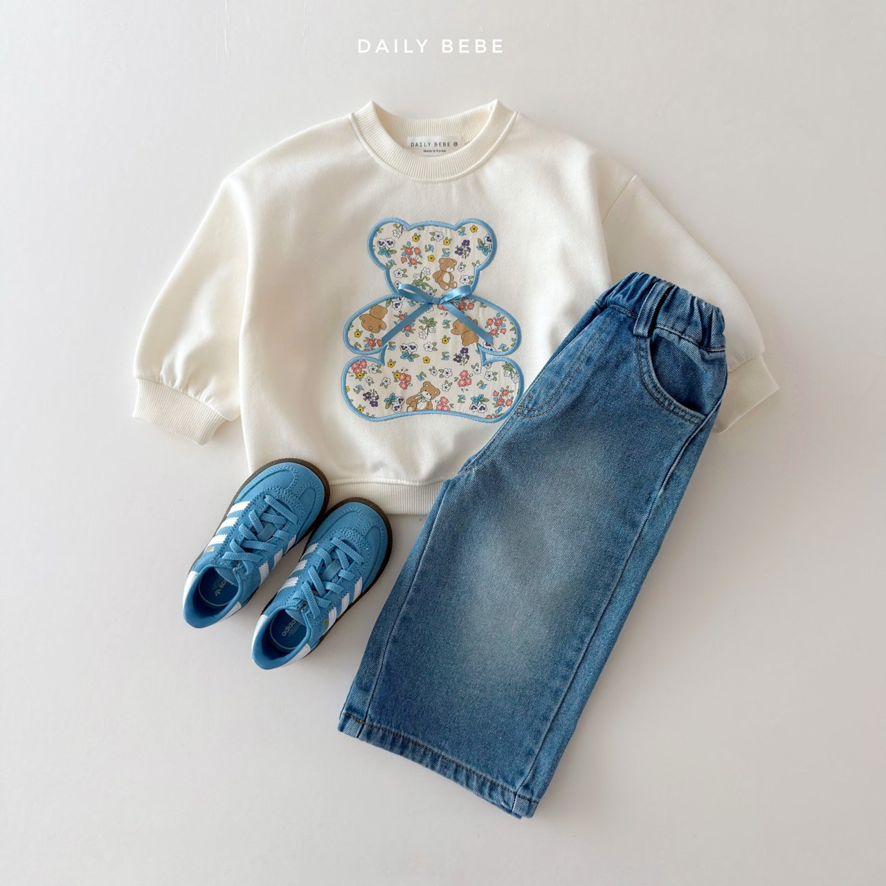 韓國童裝 26春 | DD17 花兔熊衛衣 (75~140cm)