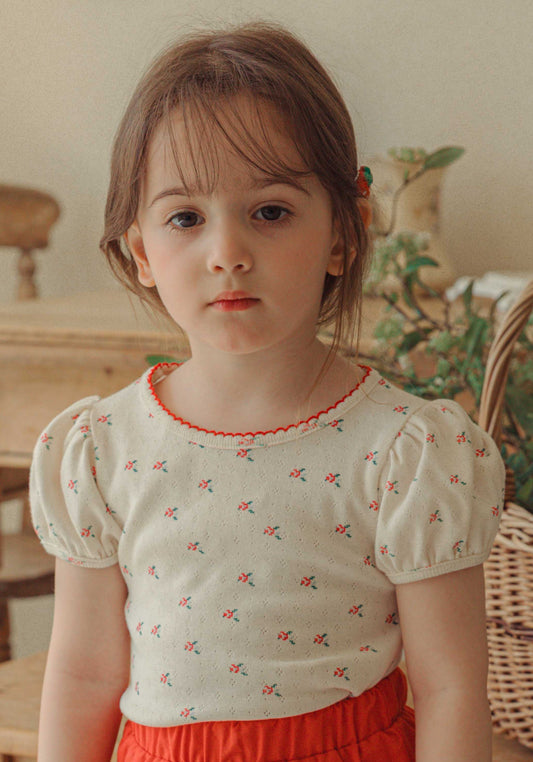 韓國童裝 26夏| CR14 Rose Eyelet T (80-125cm)