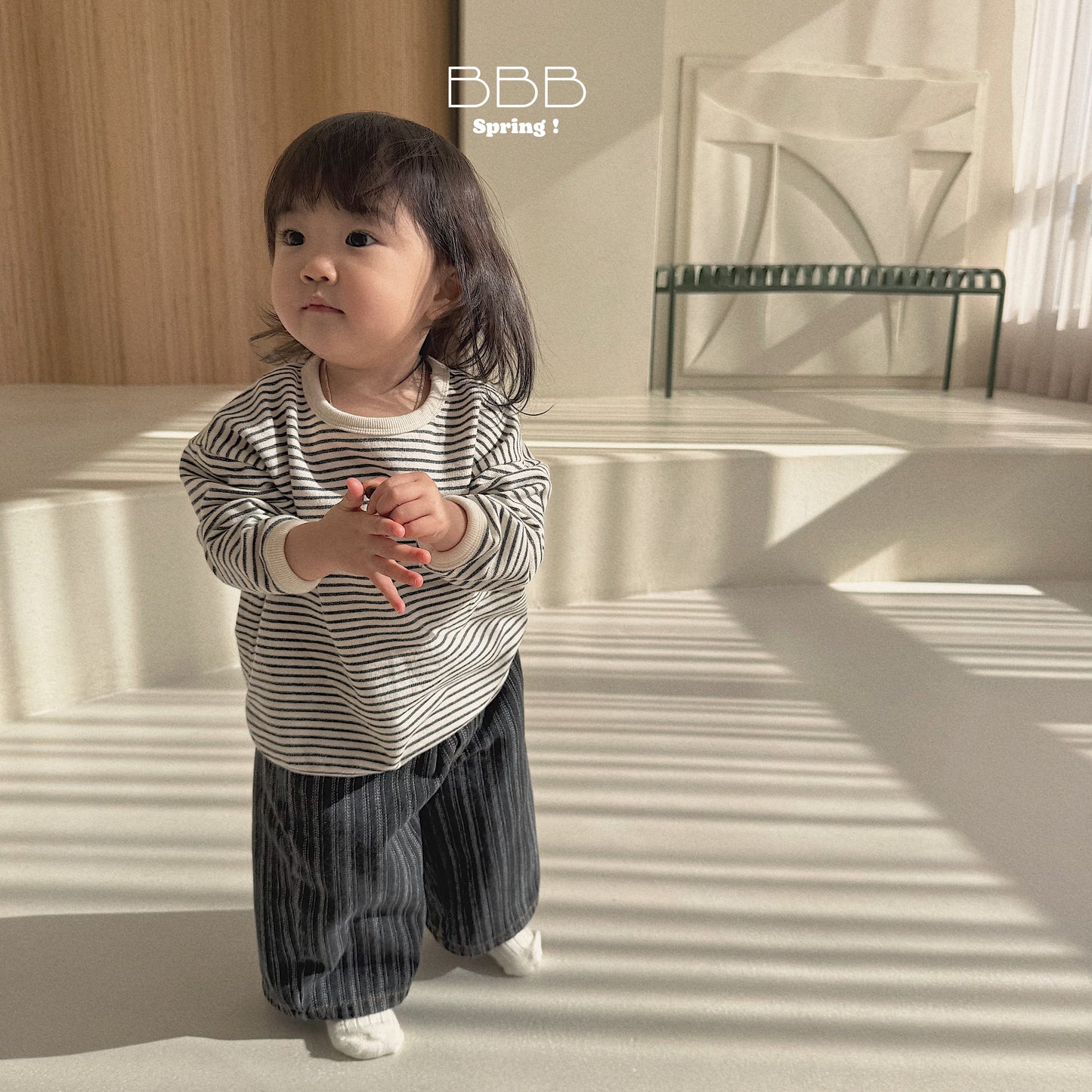 韓國童裝 26春 | BB40 Bebe Double Stripe Jeans (70-110cm)