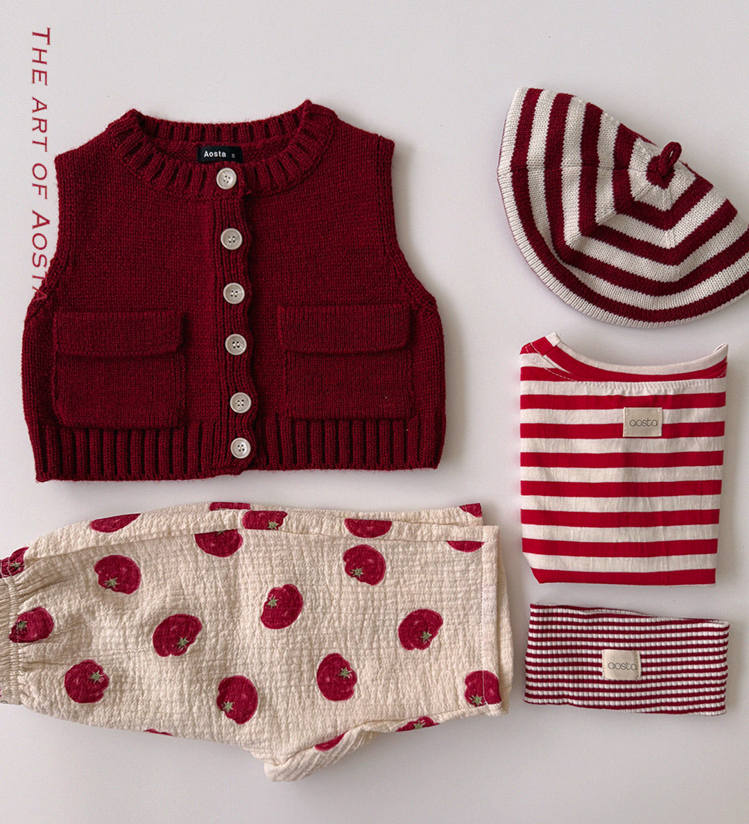 韓國童裝 26秋| AO08 Knit Cookie Vest 背心 (70-110)