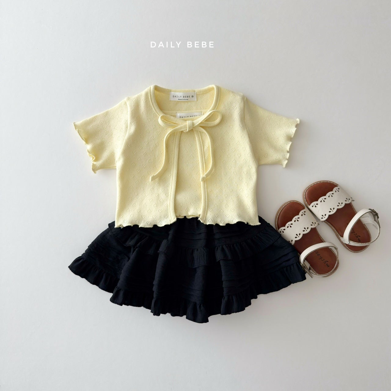 韓國童裝 26夏| DD11 Eyelet Cardigan Set (75-140cm)