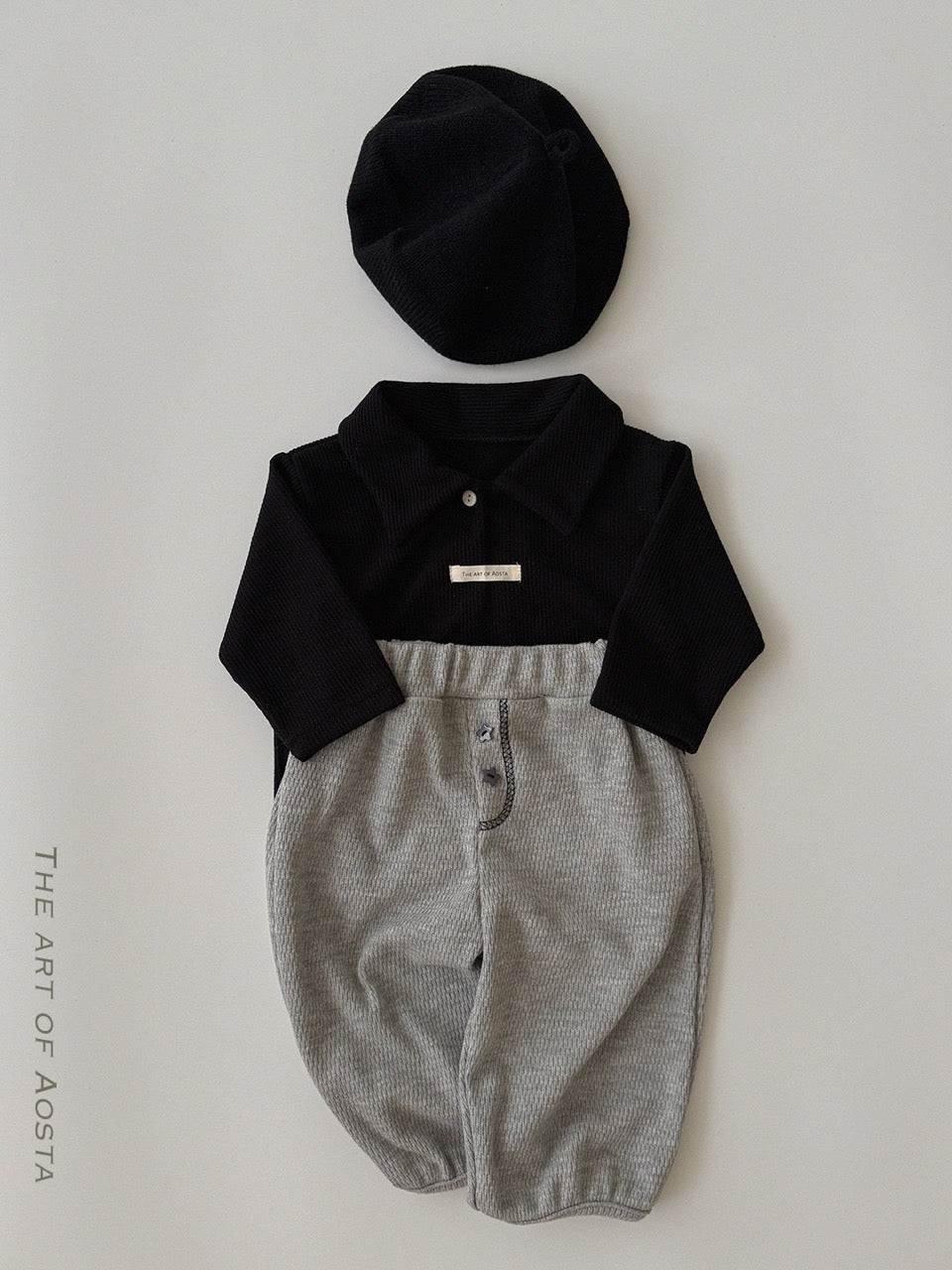 韓國童裝 26秋| AO55 Mulmul Collar T 上衣 (70-110)