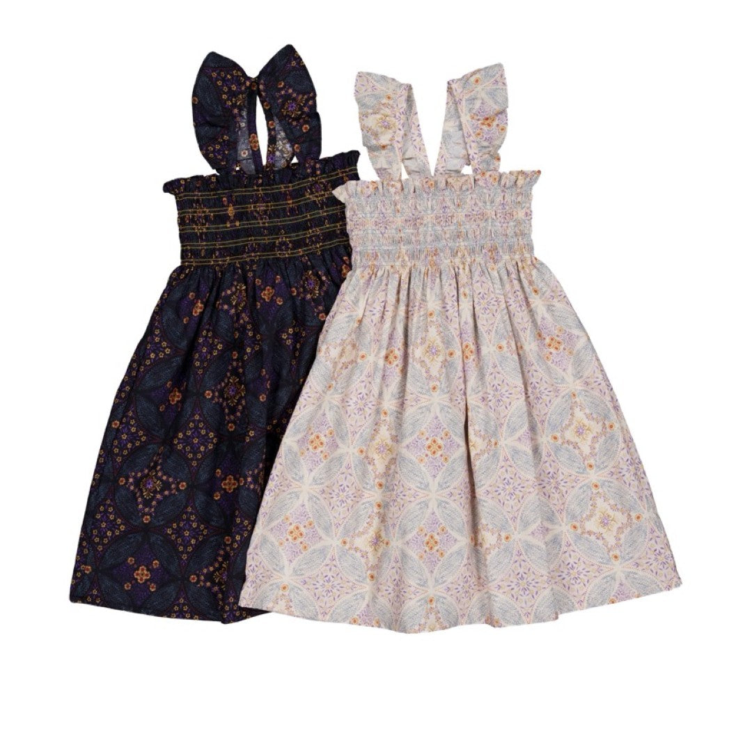 韓國童裝 26夏| LU51 Bella Smock Dress | Bella 抓皺洋裝 (80-130)