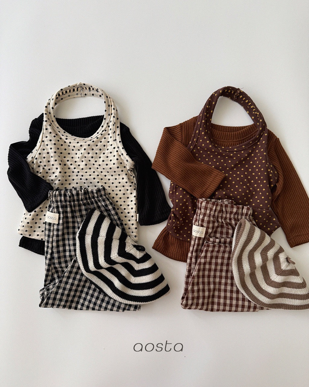 韓國童裝 26秋| AO54 Caramel Check Pants 褲子 (70-110)