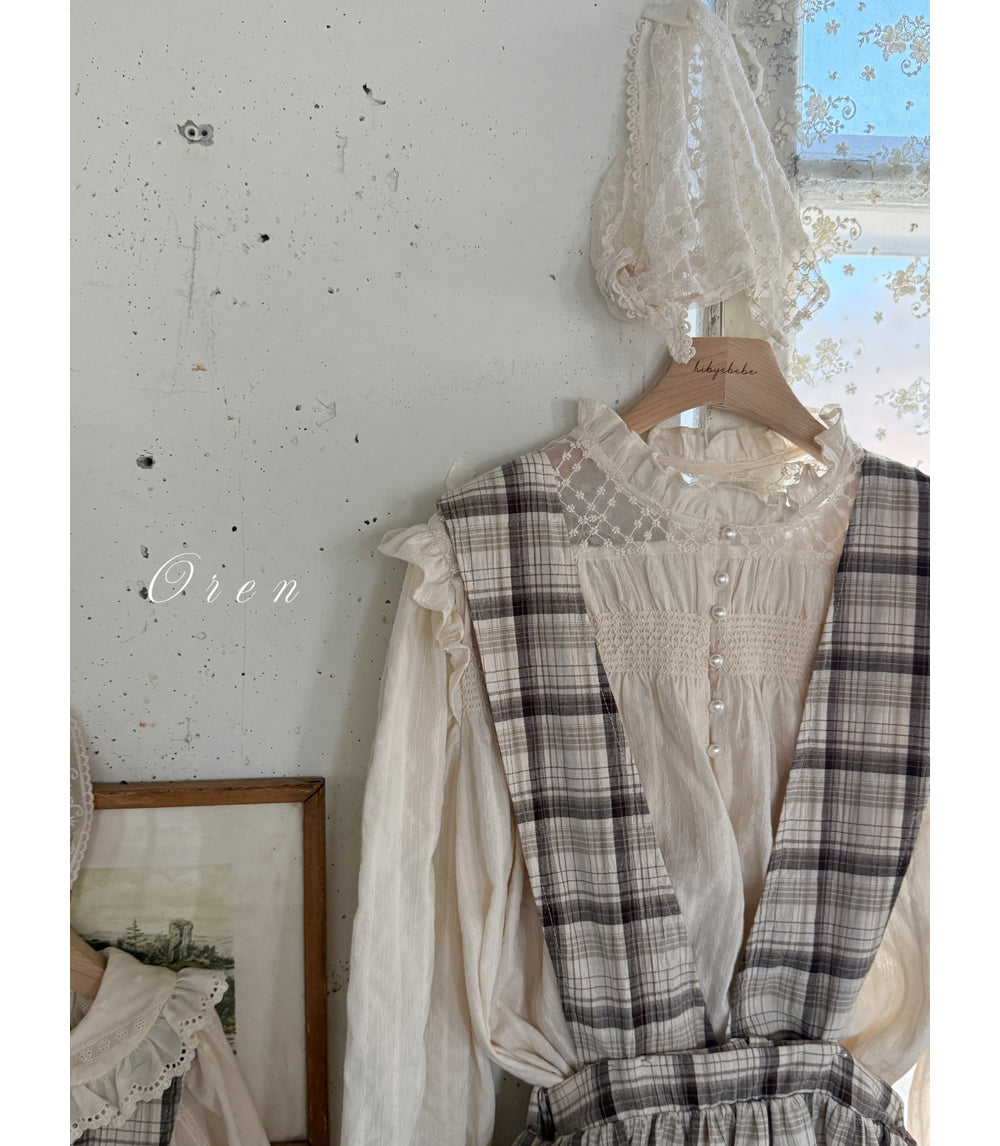 韓國童裝 26春 |  OR79 Check Mom Dress (Free Size)