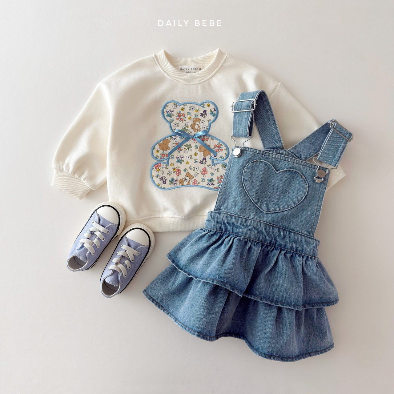 韓國童裝 26春 | DD17 花兔熊衛衣 (75~140cm)