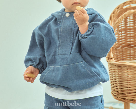 韓國童裝 | OT25366 Denim Top