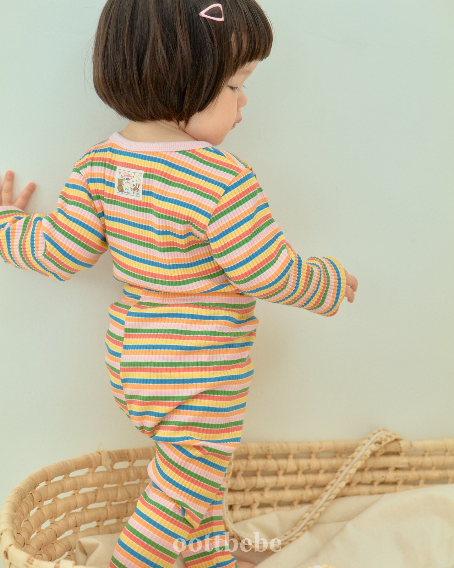 韓國童裝 | OT25342 OT Stripe Kids Top and Bottom Set