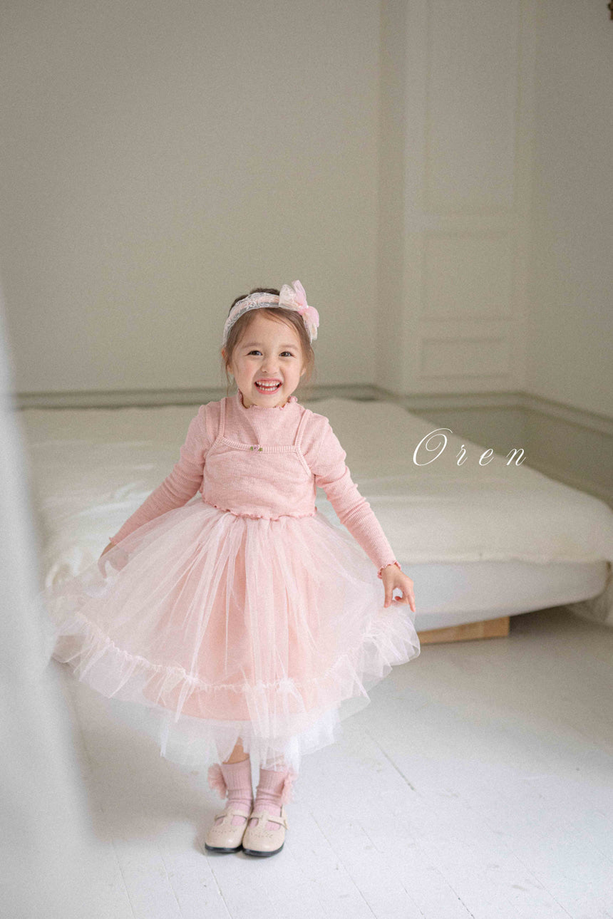 韓國童裝 26春 | OR26 Seriel Ribbed Tutu Dress