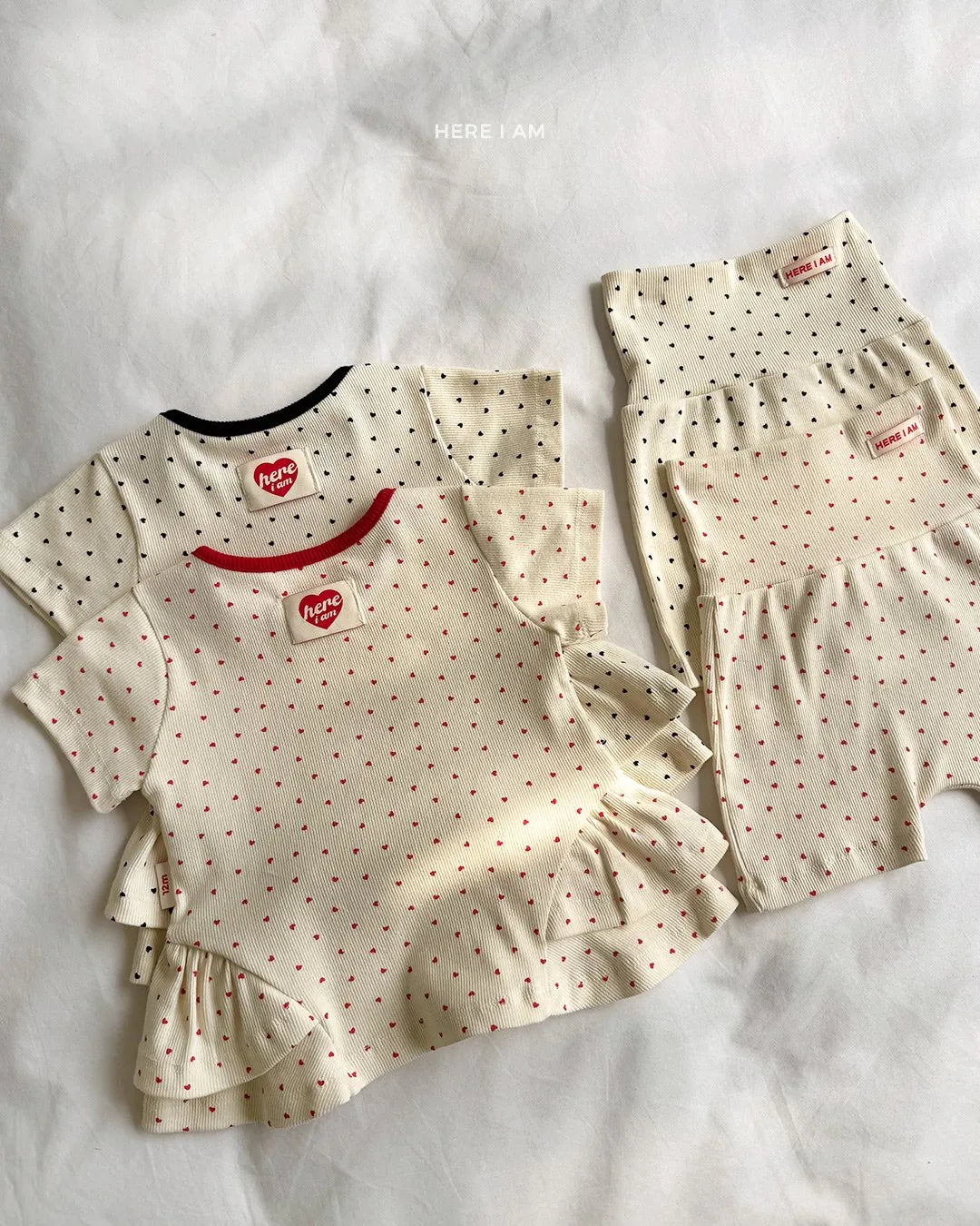 韓國童裝 26夏| HM25 Heart Shirring Loungewear Set