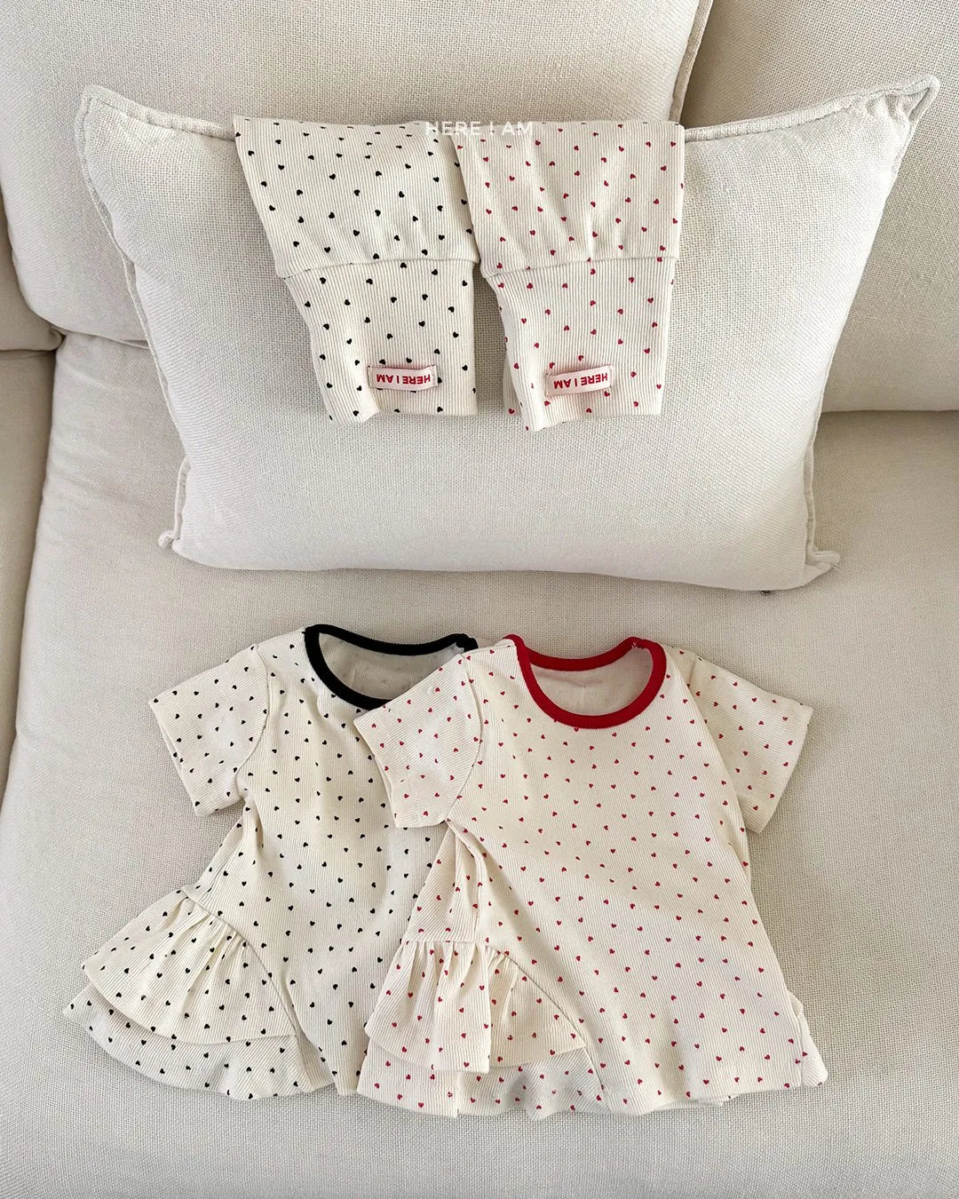 韓國童裝 26夏| HM25 Heart Shirring Loungewear Set