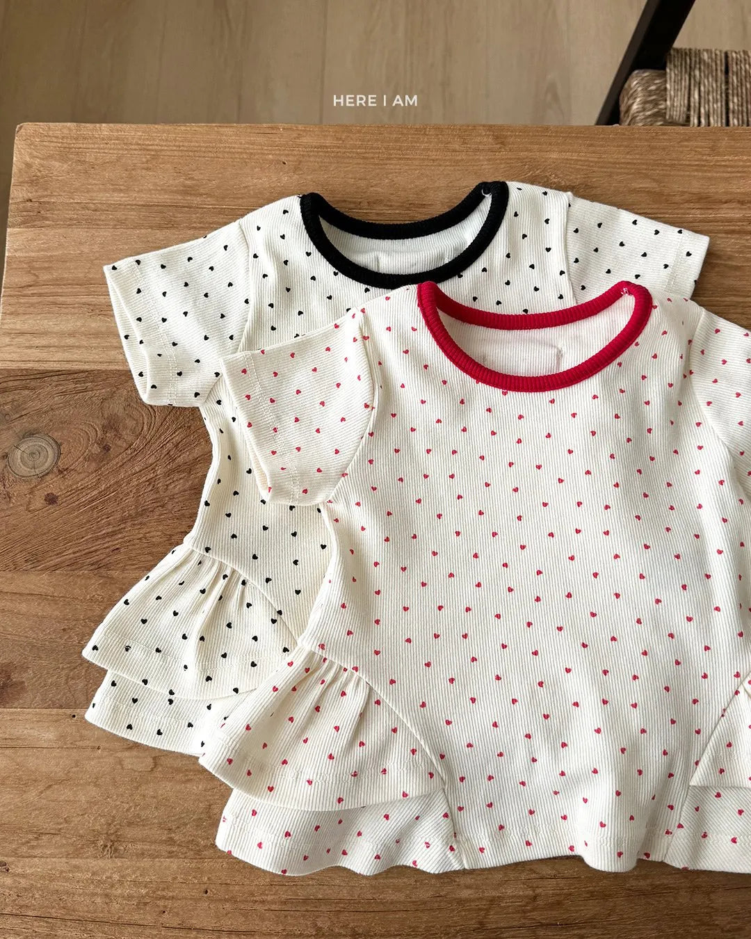 韓國童裝 26夏| HM25 Heart Shirring Loungewear Set