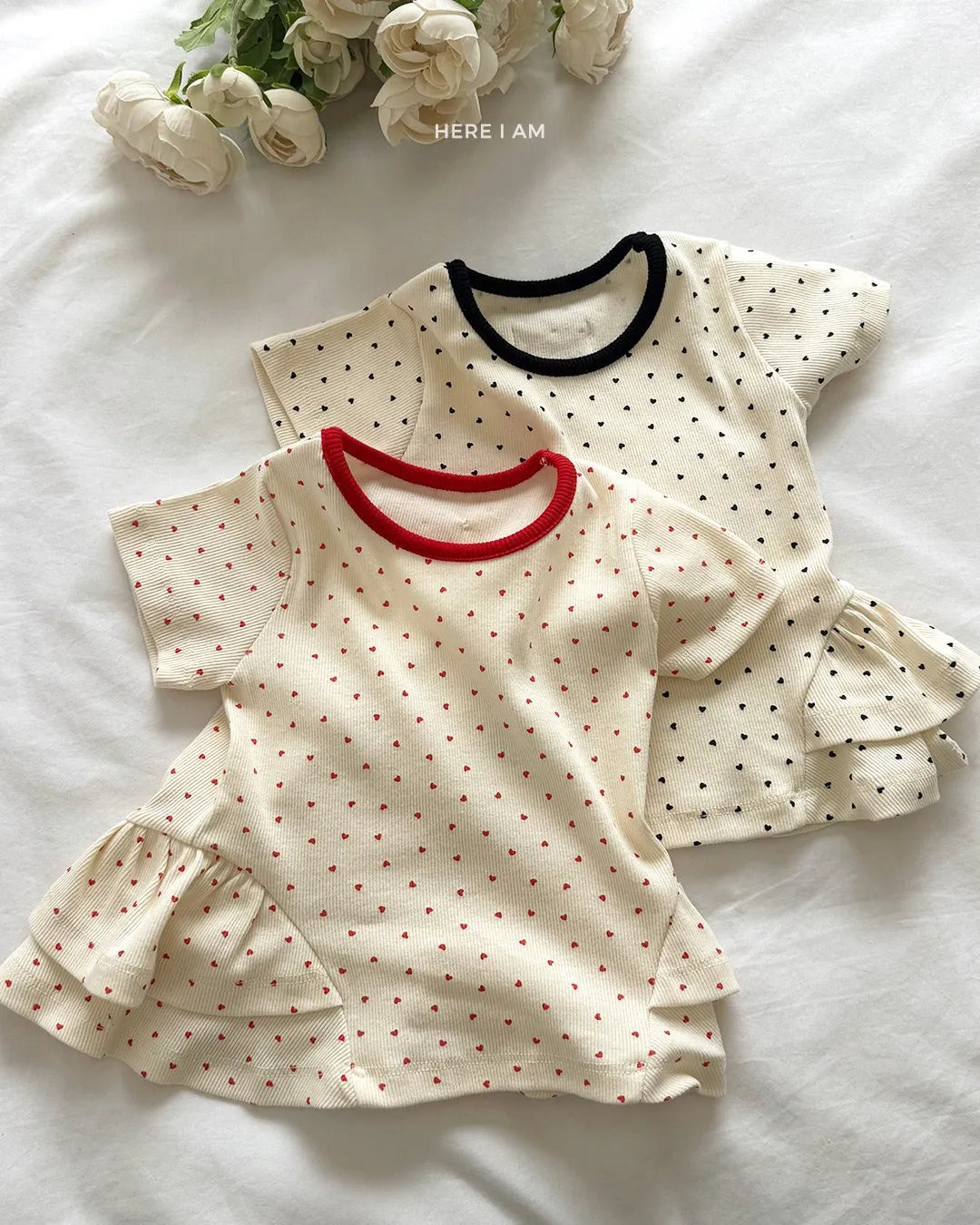 韓國童裝 26夏| HM25 Heart Shirring Loungewear Set