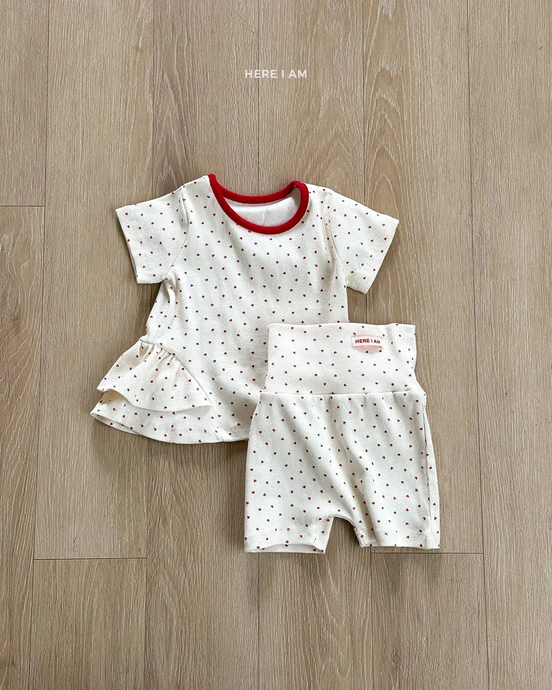 韓國童裝 26夏| HM25 Heart Shirring Loungewear Set