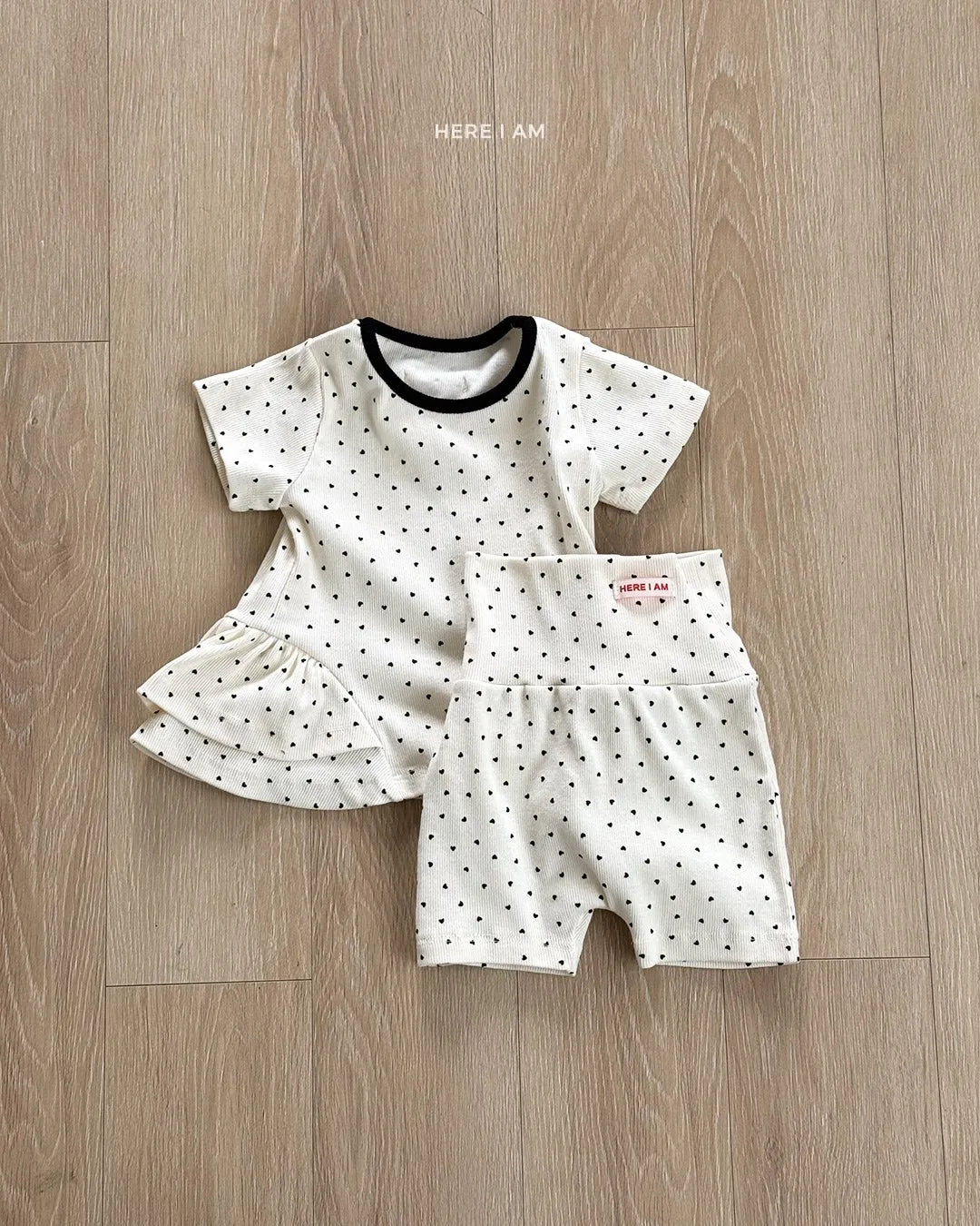 韓國童裝 26夏| HM25 Heart Shirring Loungewear Set