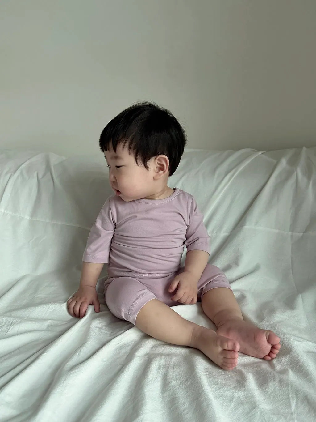 韓國童裝 26夏| HM03 Plain 3.4 Sleeve Loungewear Set