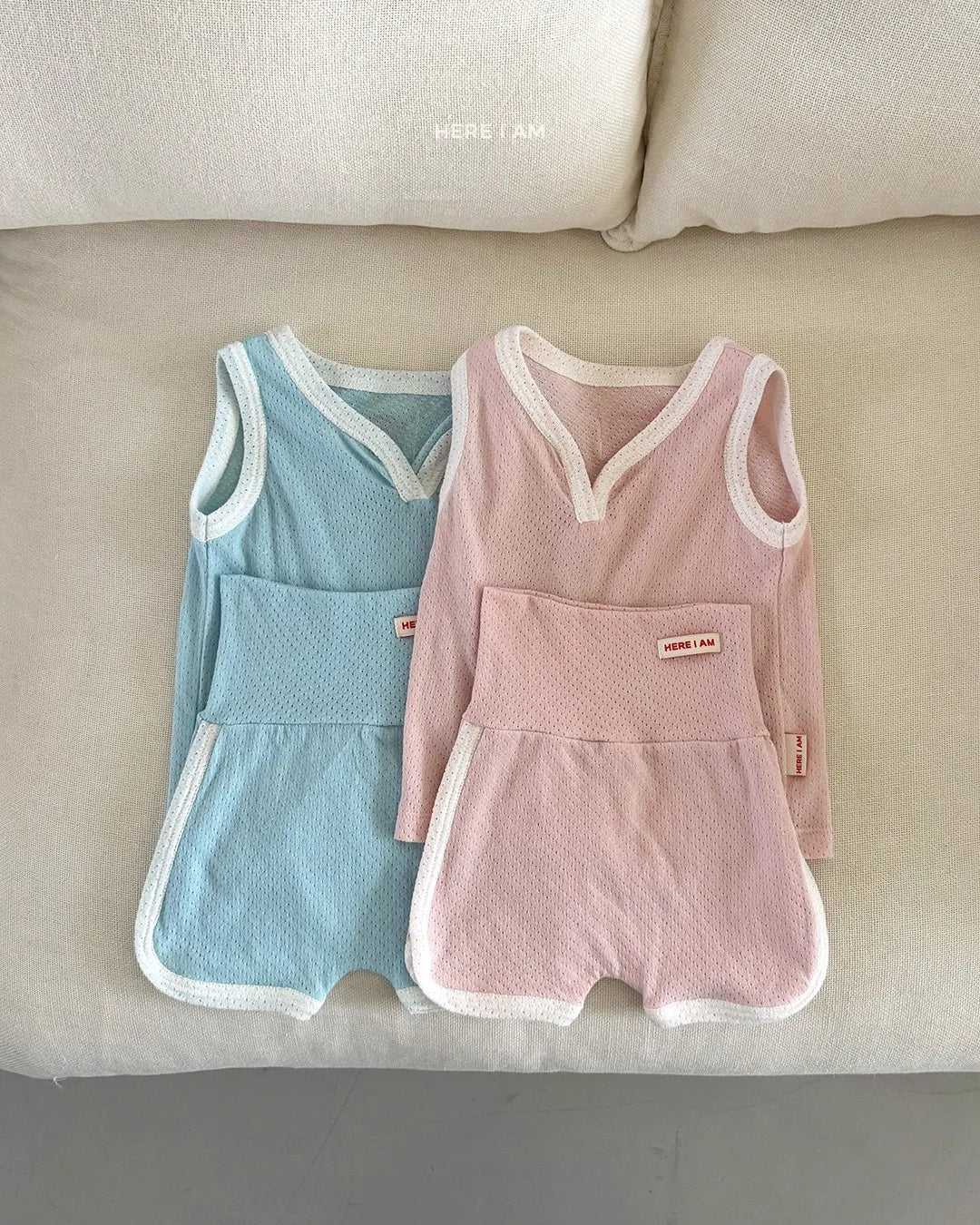 韓國童裝 26夏| HM10 Cotton Mesh Loungewear Set