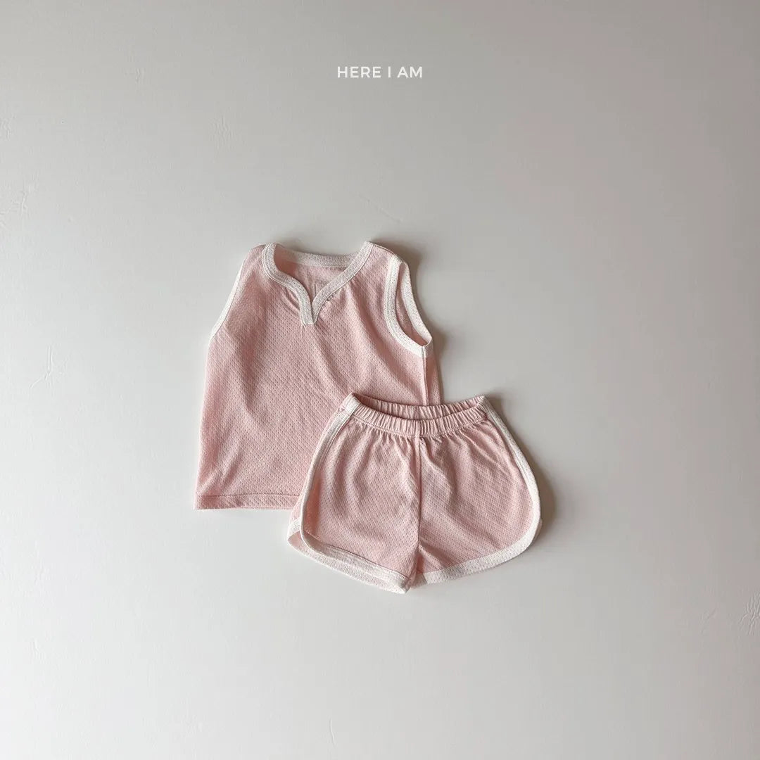 韓國童裝 26夏| HM10 Cotton Mesh Loungewear Set