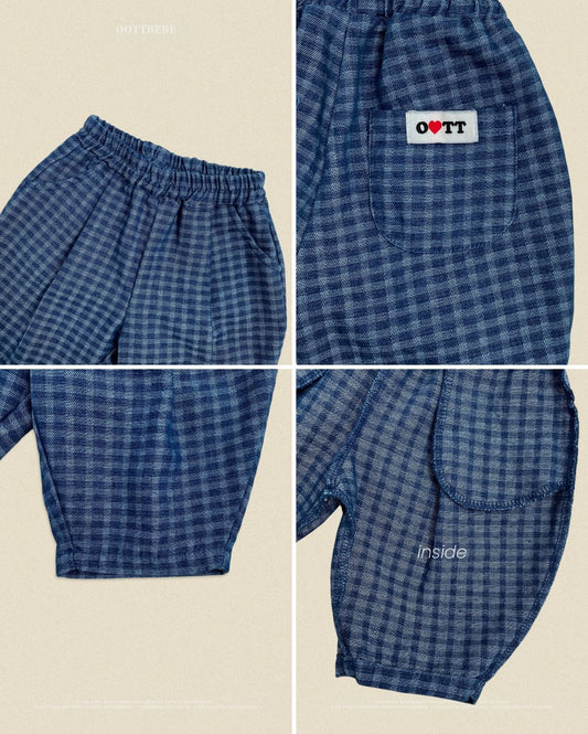 韓國童裝 26秋| OT48 Denim Check Pants 褲子