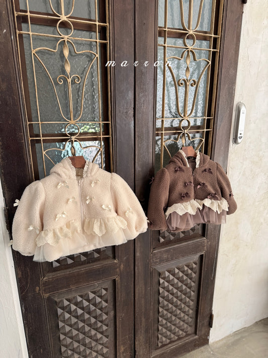 韓國童裝 25秋冬 | MA25423 RIBBON HOODED ZIP-UP (BABY & KIDS)