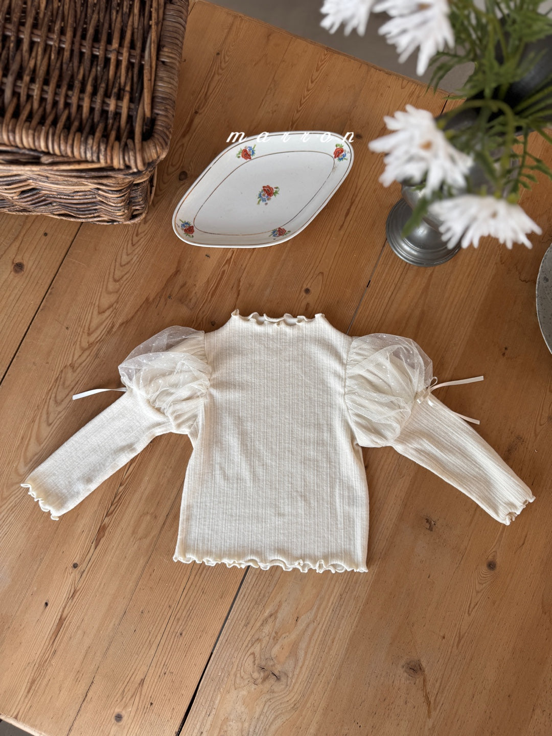 韓國童裝 25秋冬 | MA25435 DOT MESHG T-SHIRT (BABY & KIDS)