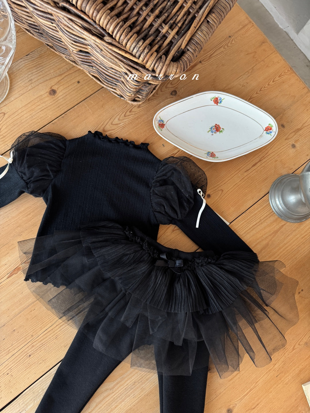 韓國童裝 25秋冬 | MA25435 DOT MESHG T-SHIRT (BABY & KIDS)