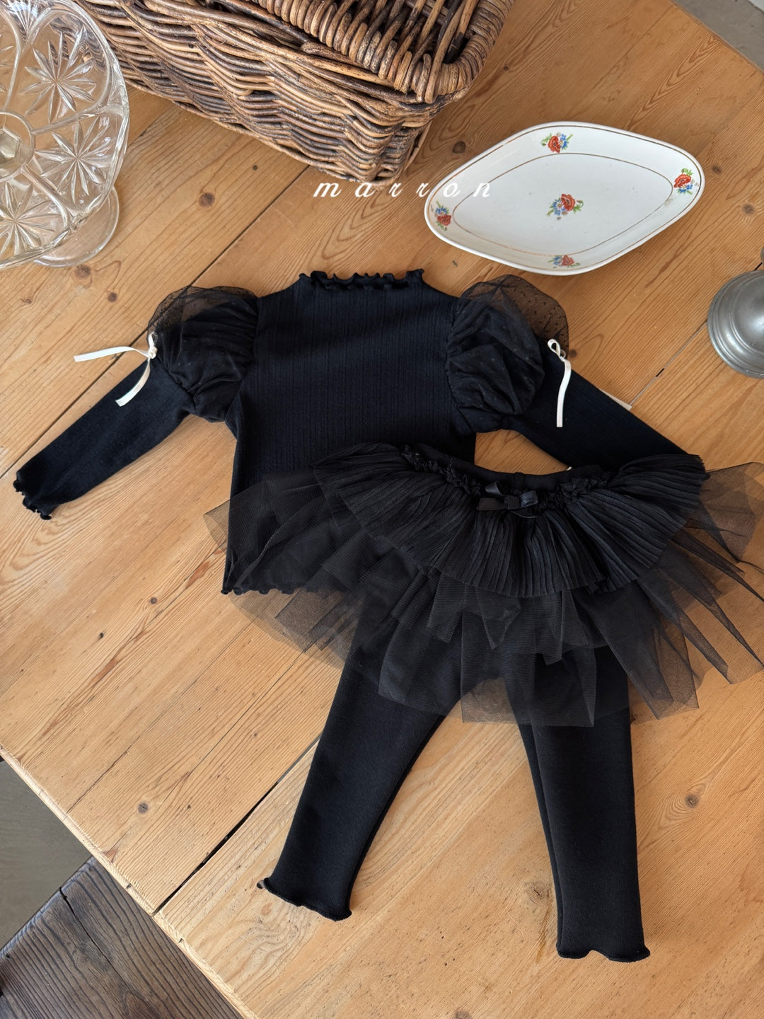 韓國童裝 25秋冬 | MA25435 DOT MESHG T-SHIRT (BABY & KIDS)