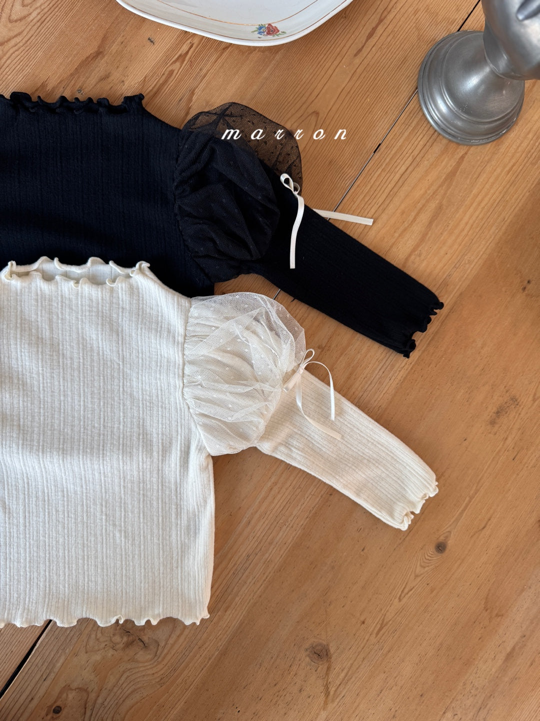 韓國童裝 25秋冬 | MA25435 DOT MESHG T-SHIRT (BABY & KIDS)